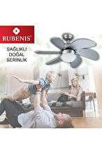 Rubenis Gümüş Aydınlatmalı Tavan Vantilatörü Silver RBT306