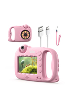 Bix Kids W1 3'ü 1 Arada Dijital Mikroskop Çocuk Kamera Pembe