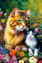 KS Games Kedi Ailesi Puzzle 300 parça