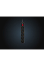 Inca IPW-44SY3 5 port Akım Korumalı Led Tuşlu Priz 3M - Siyah
