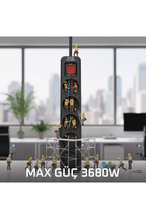 Inca IPW-44SY3 5 port Akım Korumalı Led Tuşlu Priz 3M - Siyah