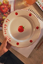 Rakle x Bengi Kurtcebe Pomodoro Stoneware 4'lü Servis Tabağı Seti 28 cm