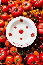 Rakle x Bengi Kurtcebe Pomodoro Stoneware 4'lü Yemek Tabağı Seti 23 cm