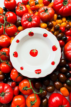 Rakle x Bengi Kurtcebe Pomodoro Stoneware 4'lü Yemek Tabağı Seti 23 cm
