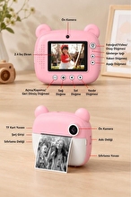 Torima Baskılı Çocuk Fotoğraf Makinesi CMR14 Pembe