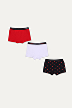 U.S.Polo Assn. Erkek Çocuk 3'lü Boxer US1374-24K.KRMZ