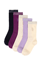 U.S.Polo Assn. Kız Çocuk 5'li Çorap SIMSSK-24.LACI