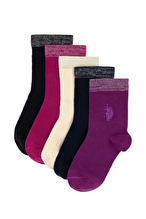 U.S. Polo Assn. Kız Çocuk 5'li Çorap SIMS-SK25.VR033