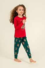 Roly Poly Kız Çocuk Pijama Takımı RP3918-3.KRMZ
