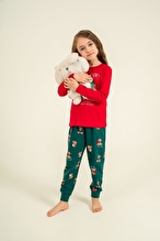 Roly Poly Kız Çocuk Pijama Takımı RP3918-3.KRMZ