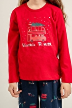 Roly Poly Kız Çocuk Pijama Takımı RP3938-3.KRMZ