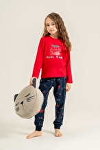 Roly Poly Kız Çocuk Pijama Takımı RP3938-3.KRMZ
