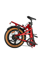 Loop Elektrikli Bisiklet COASTER - 20J - Katlanır (FAT Bike) - 7 Vites - Elektrikli - Kırmızı-Siyah
