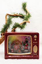 Waldern Dekoratif Kar Küresi Nostalji TV Kırmızı