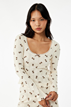 Koton Kadın Pijama Üstü 6WLK40099MK.EKR