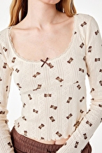 Koton Kadın Pijama Üstü 7WLK40055MK.EKR