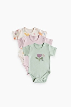 Kitikate Organik Cute Bunny 3'lü Kısa Kol Body S60919