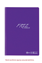 Keskin Color Free A4 100 Yaprak Kareli PP Kapak Spiralli Defter