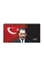 Keskin 2026-AJ-66 16*33,5 Spr.Haftalık Masa Ajandası-Atatürk
