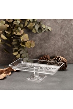 Paşabahçe Crystallin Madlen Ayaklı Servis Tabağı 27x16cm