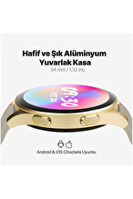 ttec Tempus Pro 34mm AMOLED Ekranlı Yuvarlak Alüminyum Kasa Akıllı Saat 2SW05RA-Rose Gold