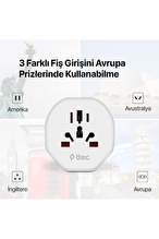 2SA01 ttec Avrupa – Amerika/İngiltere Seyahat Adaptörü