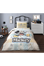 Özdilek Mickey Mouse Star Tek Kişilik Disney Lisanslı Lastikli Çarşaf Çocuk Nevresim Takımı