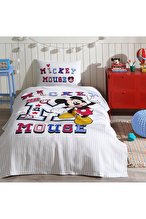 Özdilek Mickey Mouse Collage Tek Kişilik Disney Lisanslı Lastikli Çarşaf Çocuk Pike Takımı