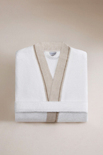Cottons & Clouds Linen Nakışlı Kimono Bornoz