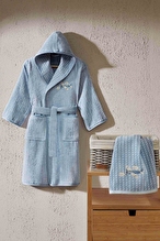 Cottons & Clouds Plane Nakışlı Kapüşonlu Çocuk Bornozu 3 / 4 Yaş