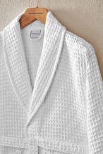 Cottons & Clouds Waffle Diagonal Şal Yaka Bornoz