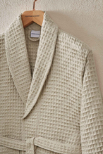 Cottons & Clouds Waffle Diagonal Şal Yaka Bornoz