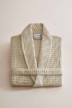 Cottons & Clouds Waffle Diagonal Şal Yaka Bornoz