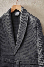Cottons & Clouds Waffle Diagonal Şal Yaka Bornoz