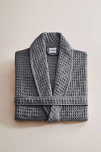 Cottons & Clouds Waffle Diagonal Şal Yaka Bornoz