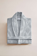 Cottons & Clouds Lattice Şal Yaka Bornoz