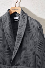 Cottons & Clouds Lattice Şal Yaka Bornoz