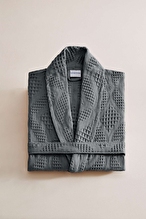 Cottons & Clouds Lattice Şal Yaka Bornoz