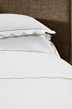 Cottons & Clouds Retro Lastikli Çarşaf King Size Nakışlı Saten Nevresim Takımı
