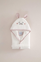 Cottons & Clouds Little Rabbit Nakışlı Kapüşonlu Bebek Bornozu 0 / 1 Yaş
