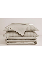 Cottons & Clouds Lino Lastikli Çarşaf King Size Pamuk Keten Nevresim Takımı