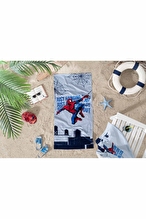 Özdilek Spiderman Web Blue Lisanslı Kadife Plaj Havlusu 60x120 cm