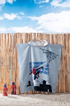 Özdilek Spiderman Web Blue Lisanslı Kadife Çocuk Panço 4/9 Yaş