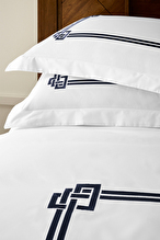 Cottons & Clouds Art Deco Lastikli Çarşaf King Size Nakışlı Saten Nevresim Takımı