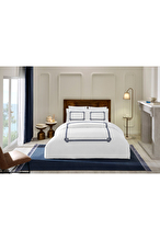Cottons & Clouds Art Deco Lastikli Çarşaf Süper King Size Nakışlı Saten Nevresim Takımı