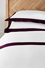 Cottons & Clouds Midnight Plum Lastikli Çarşaf King Size Nakışlı Saten Nevresim Takımı