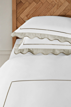 Cottons & Clouds Retro Line Lastikli Çarşaf King Size Nakışlı Saten Nevresim Takımı