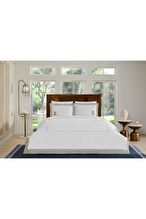 Cottons & Clouds Anchor Lastikli Çarşaf King Size Nakışlı Saten Nevresim Takımı