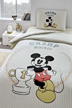 Özdilek Mickey Mouse Championship Tek Kişilik Disney Lisanslı Lastikli Çocuk Nevresim Takımı