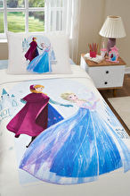 Özdilek Frozen Elsa And Anna Tek Kişilik Disney Lisanslı Lastikli Çarşaf Çocuk Pike Takımı